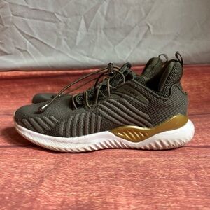 Nike Kids' Olive Sneakers with Gold Detail